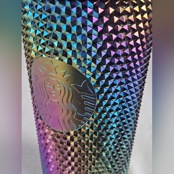 Starbucks Tumbler 16oz Iridescent Prism Oil Slick Ice Coffee Tea Cocoa Smoothie - Picture 3 of 3